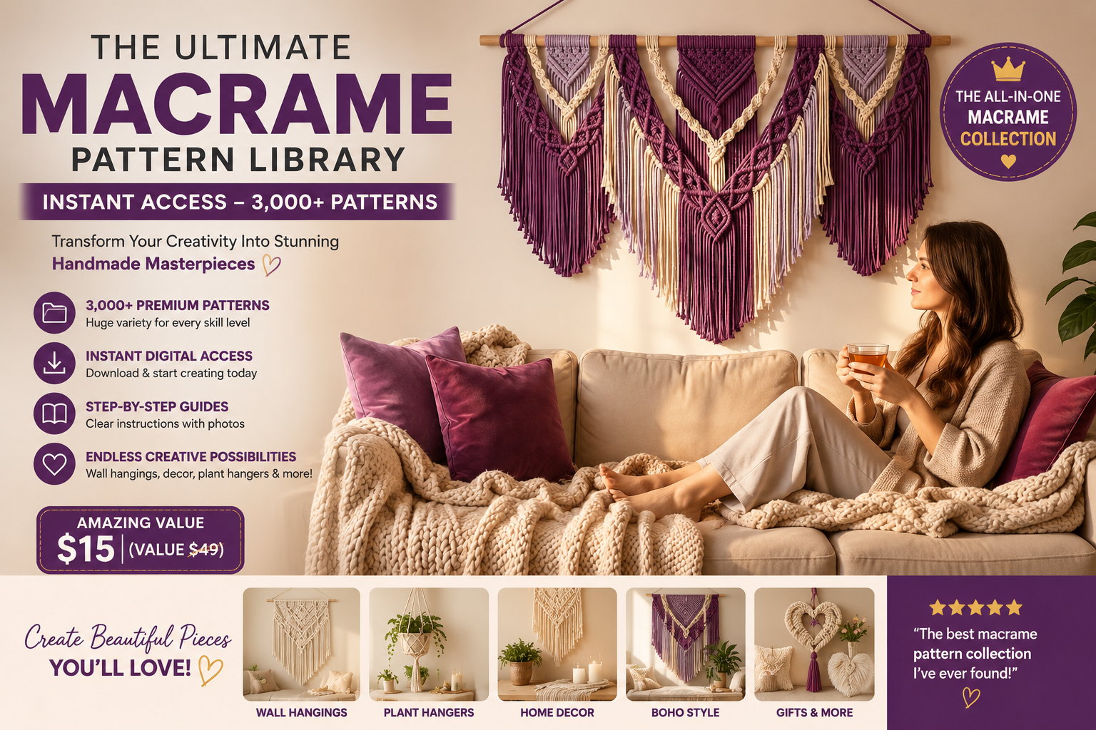 3000+ Macrame Projects Bundle