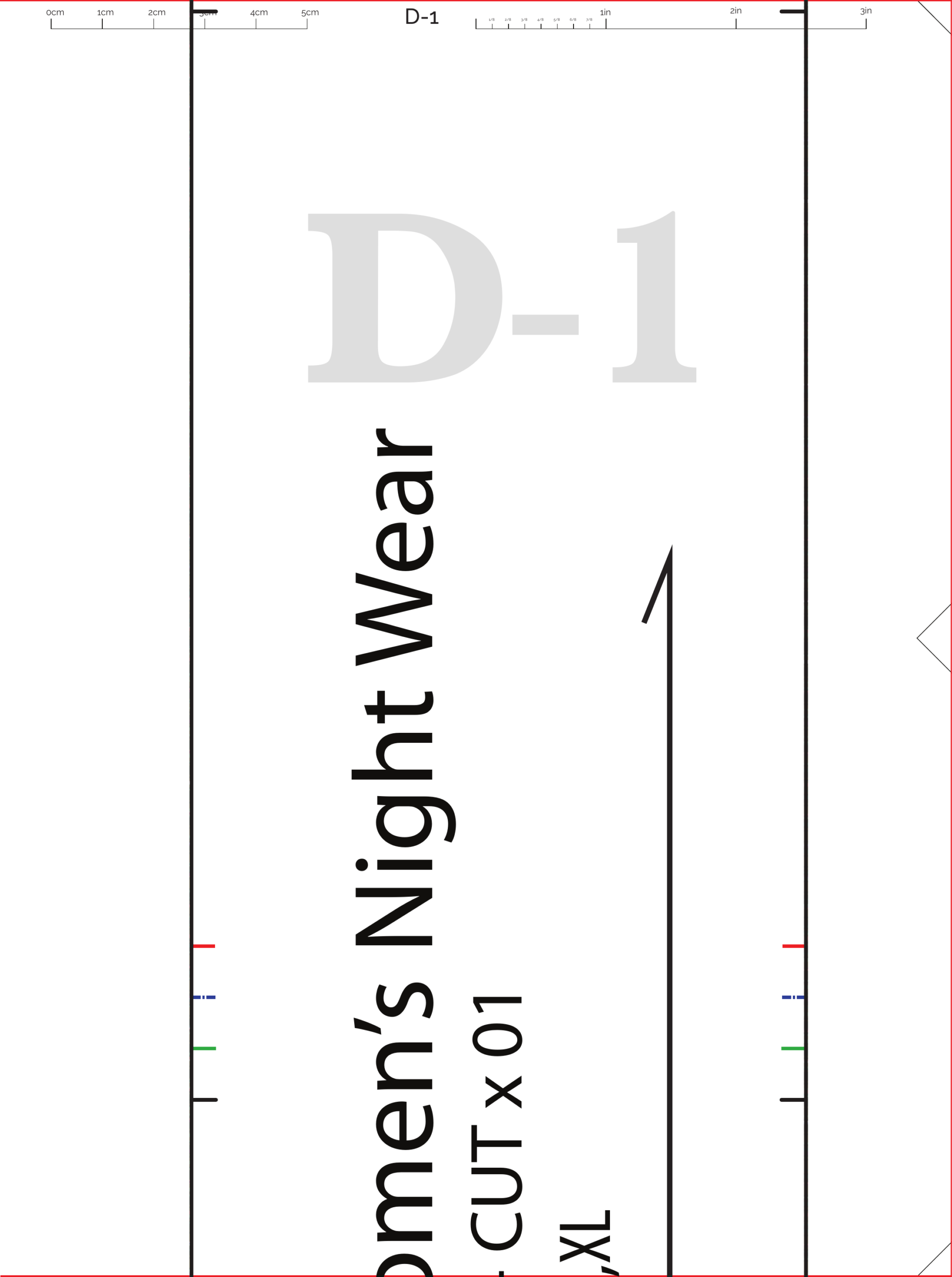 Women’s nightwear sewing pattern, US Letter sheet 19 of 37, layered S to XL pattern outlines