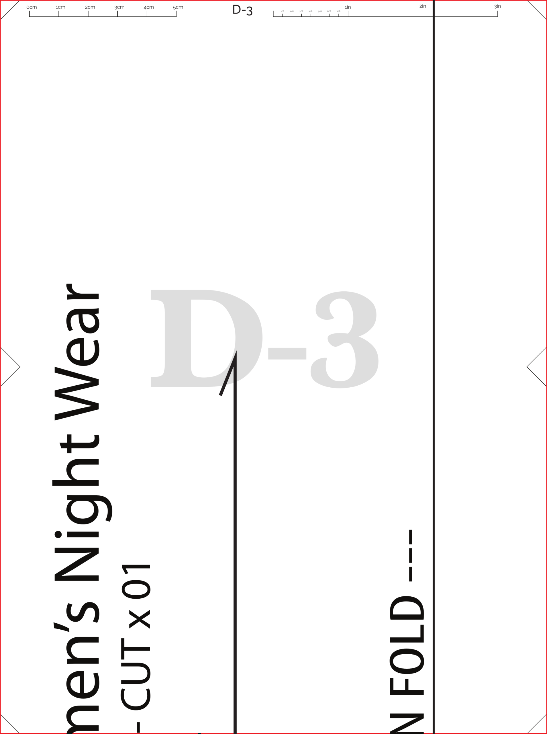 Women’s nightwear sewing pattern, US Letter sheet 21 of 37, layered S to XL pattern outlines
